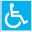 Ikone 'Rollstuhlgerechter Zugang', Reiseführer Český Krumlov - auch für Gehbehinderte 